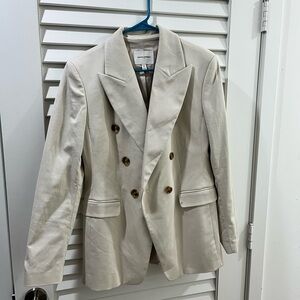Banana Republic Cream Double-Breasted Blazer